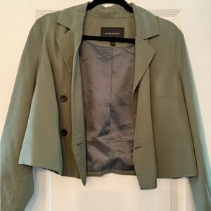 Banana Republic Women's Green Cropped Blazer